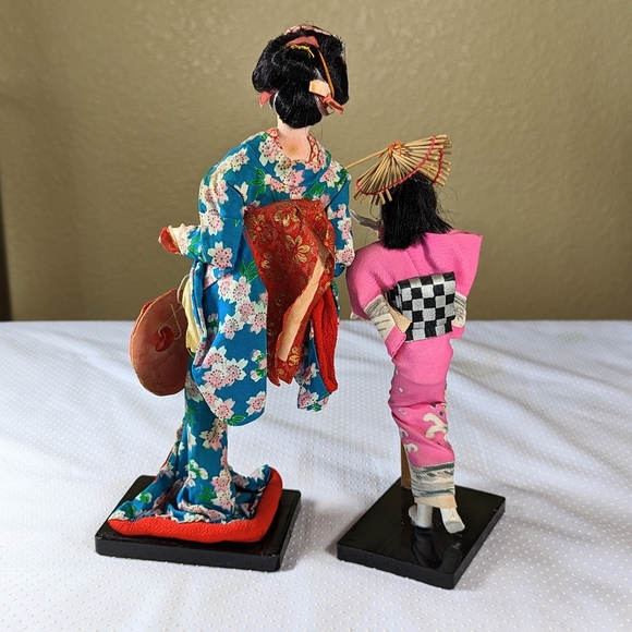 Vintage Japanese Geisha Dolls Sousaku Dancing Set of 2 - Picture 3 of 13